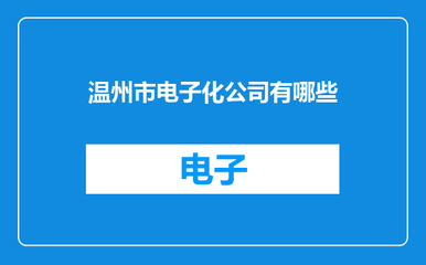 溫州市電子化公司與浙江軟件開發企業概覽